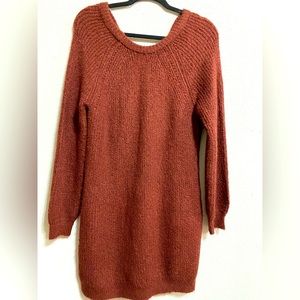 NEW Blue Rain size Small Burgundy V back sweater dress